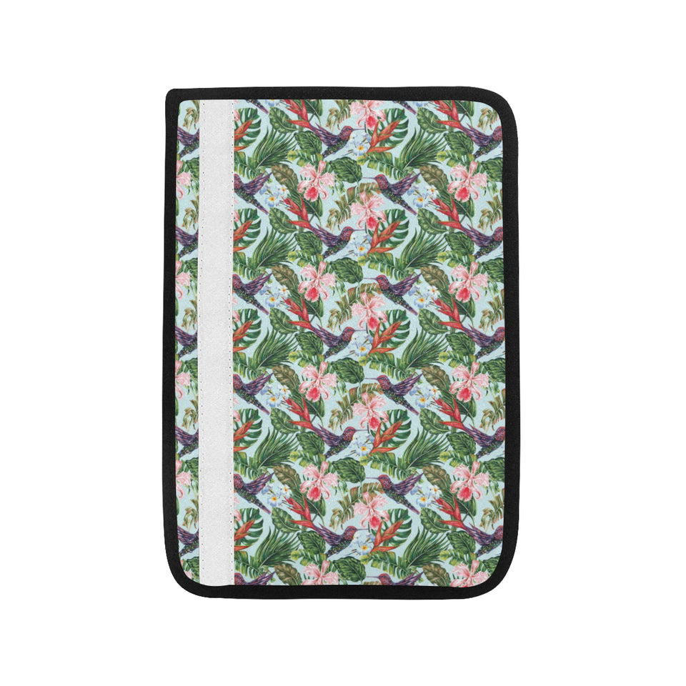 Hummingbird Pattern Print Design 05 Car Seat Belt Cover