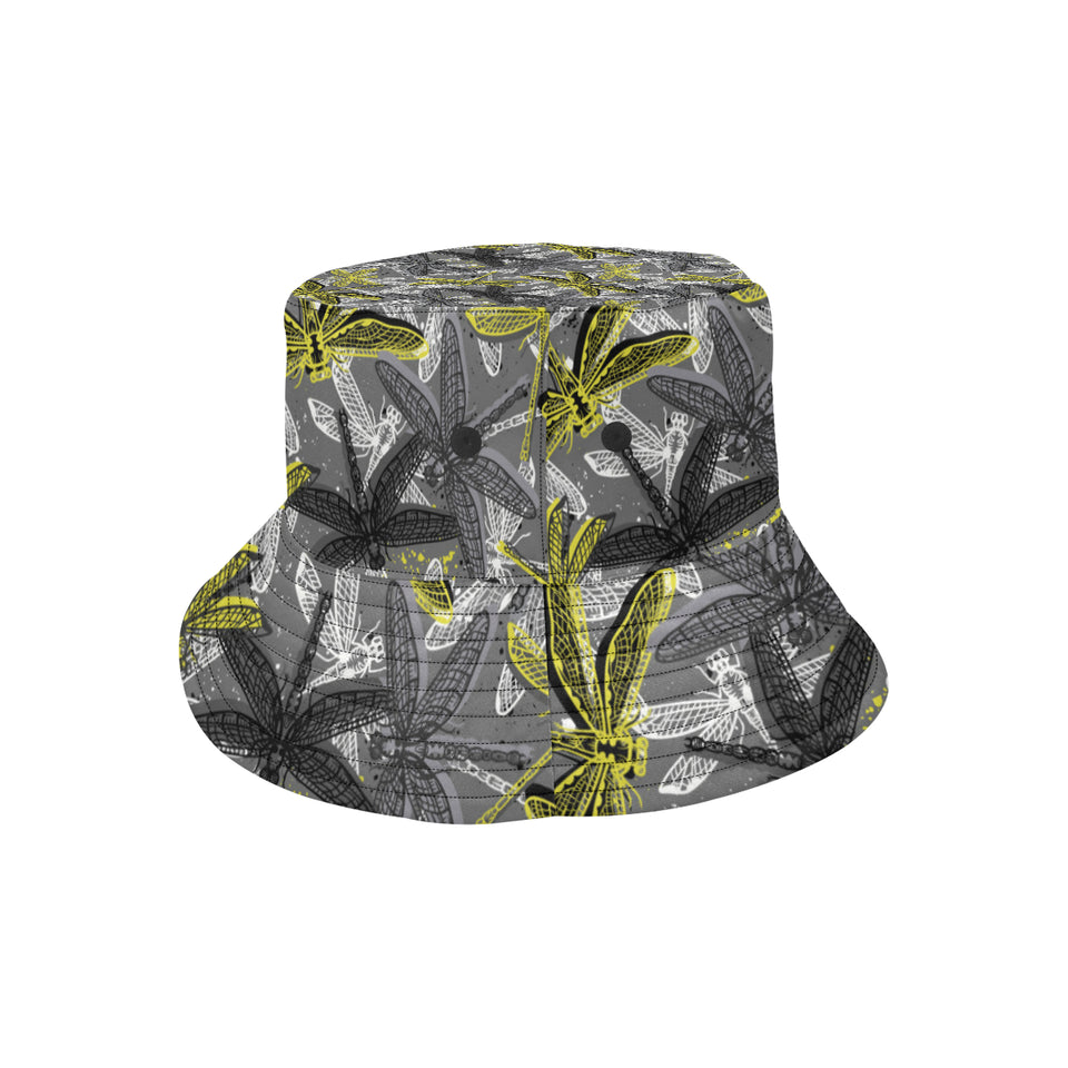 Hand drawn dragonfly pattern Unisex Bucket Hat