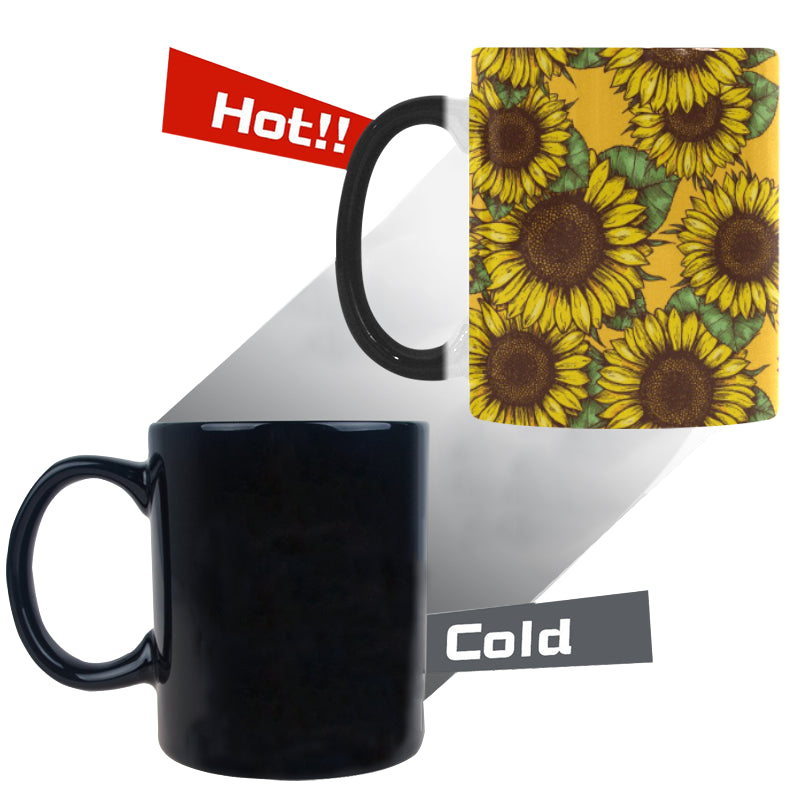 Sunflower pattern Morphing Mug Heat Changing Mug