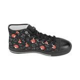 fox sleeping fox pattern Women's High Top Canvas Shoes Black
