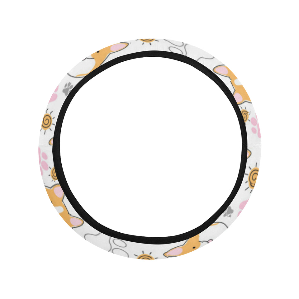 Corgi Dog Pattern Car Steering Wheel Cover