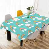 Rainbow pattern green background Tablecloth