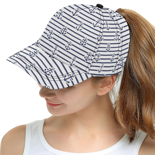 Anchor rope nautical  pattern All Over Print Snapback Cap