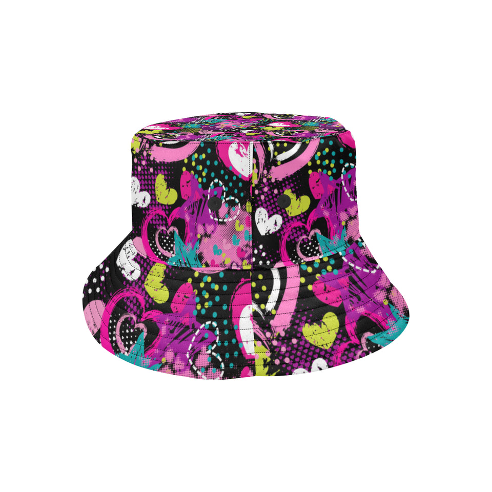 heart dot wave star creative design pattern Unisex Bucket Hat