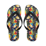 Colorful parrot flower pattern Unisex Flip Flops