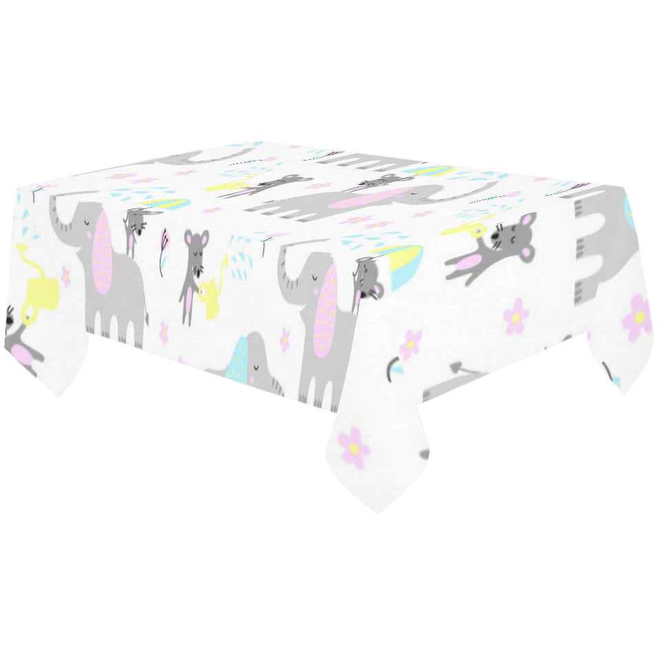 Cute elephant mouse pattern Tablecloth