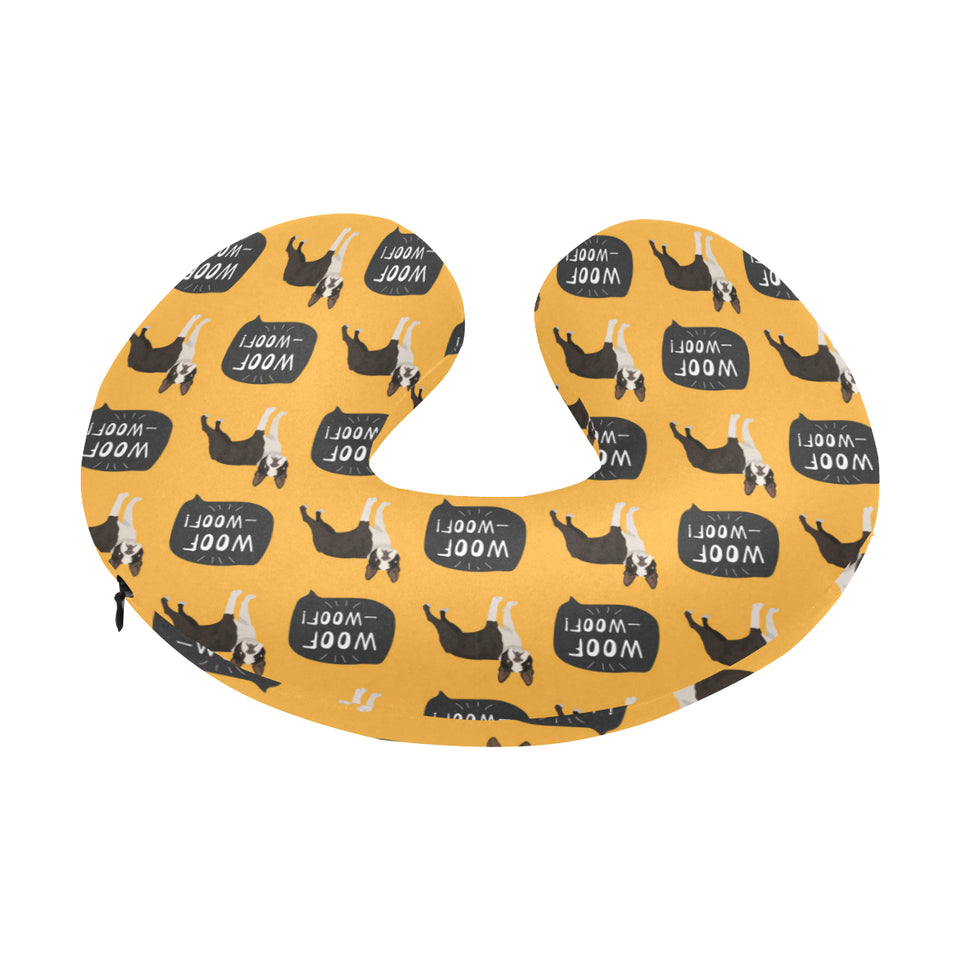 Boston terrier design pattern U-Shaped Travel Neck Pillow