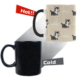 Cute Siberian Husky Morphing Mug Heat Changing Mug