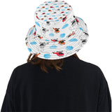 Watercolor helicopter cloud pattern Unisex Bucket Hat