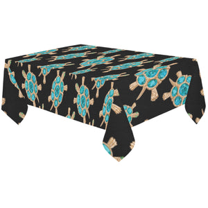 Sea turtle blue stone pattern Tablecloth