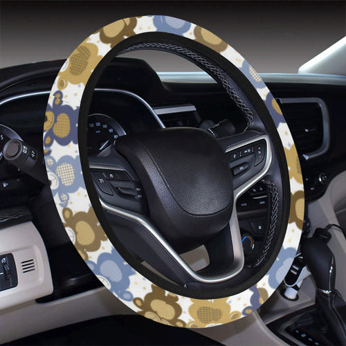 Teddy Bear Pattern Print Design 02 Car Steering Wheel Cover