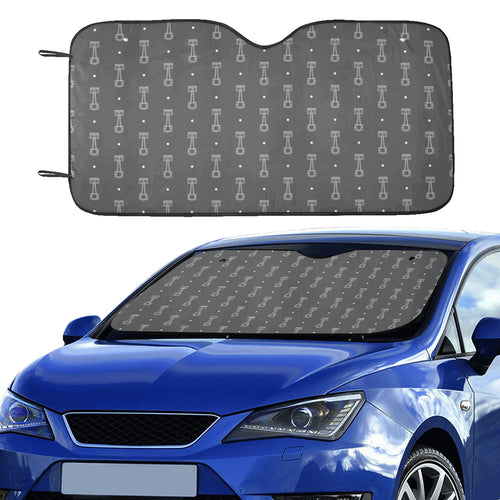 Engine Piston Black Background Pattern Print Desig Car Sun Shade