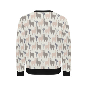 Llama Alpaca pattern Men's Crew Neck Sweatshirt
