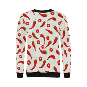 Chili pattern Women's Crew Neck Sweatshirt