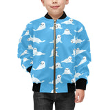 Cute sea lion seal pattern background Kids' Boys' Girls' Bomber Jacket