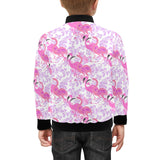 Pink flamingo flower pattern Kids' Boys' Girls' Bomber Jacket