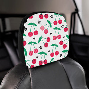 cherry pattern white background Car Headrest Cover