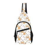 Cute corgi heart star bone pattern All Over Print Chest Bag
