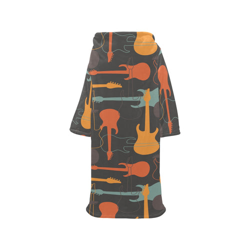 electric guitars pattern Blanket Robe with Sleeves