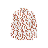 Sausage Pattern Print Design 04 Men's Long Sleeve Polo Shirt
