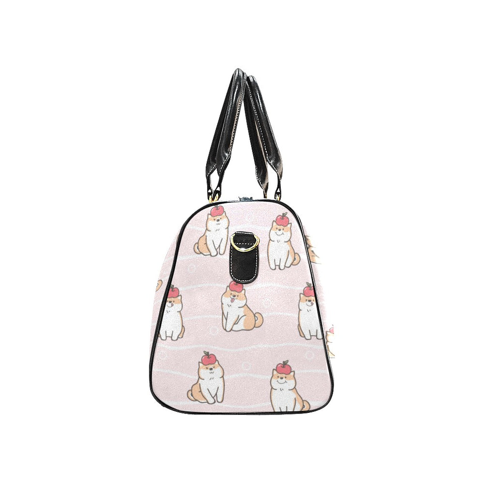 Cute Shiba Inu Dog Apple pattern Travel Bag