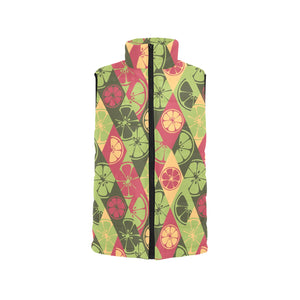 Cool Geometric lime pattern Men's Padded Vest