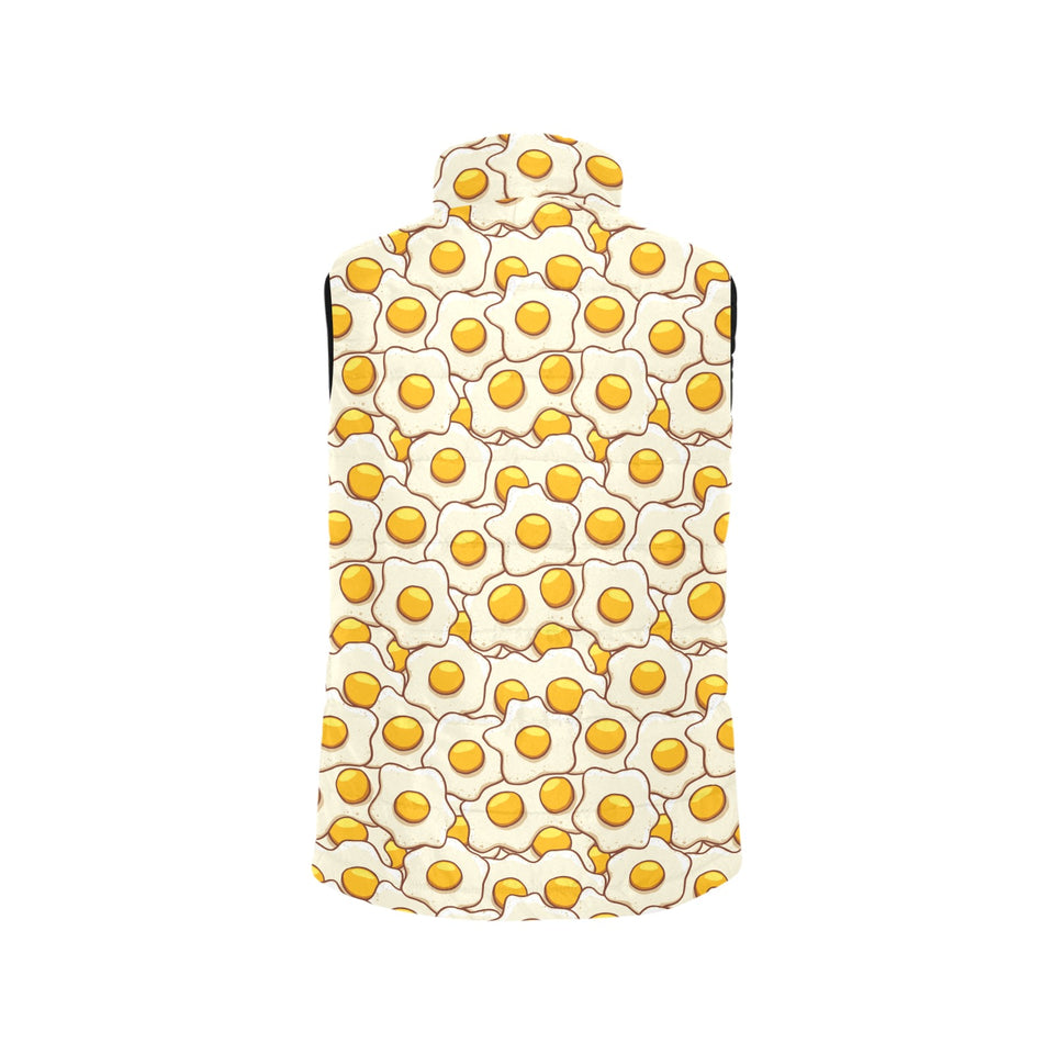 Fried Eggs Pattern Print Design 02 Women's Padded Vest