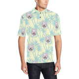 French bulldog hawaii blackground Men's All Over Print Polo Shirt