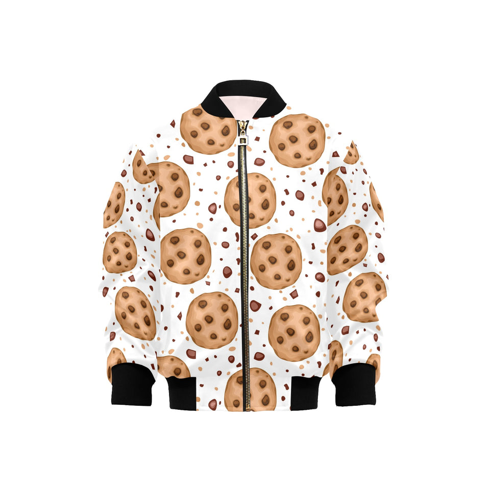 chocolate chip cookie pattern Kids' Boys' Girls' Bomber Jacket