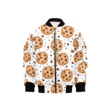 chocolate chip cookie pattern Kids' Boys' Girls' Bomber Jacket