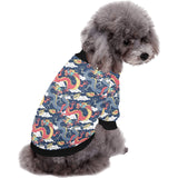 Blue red dragon cloud pattern All Over Print Pet Dog Round Neck Fuzzy Shirt