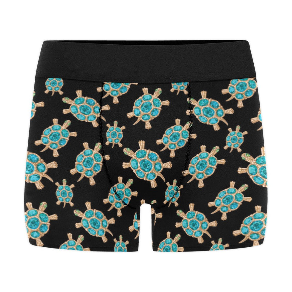 Sea turtle blue stone pattern Men's All Over Print Boxer Briefs Men's Underwear