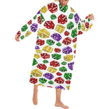 Dice Pattern Print Design 03 Blanket Robe with Sleeves