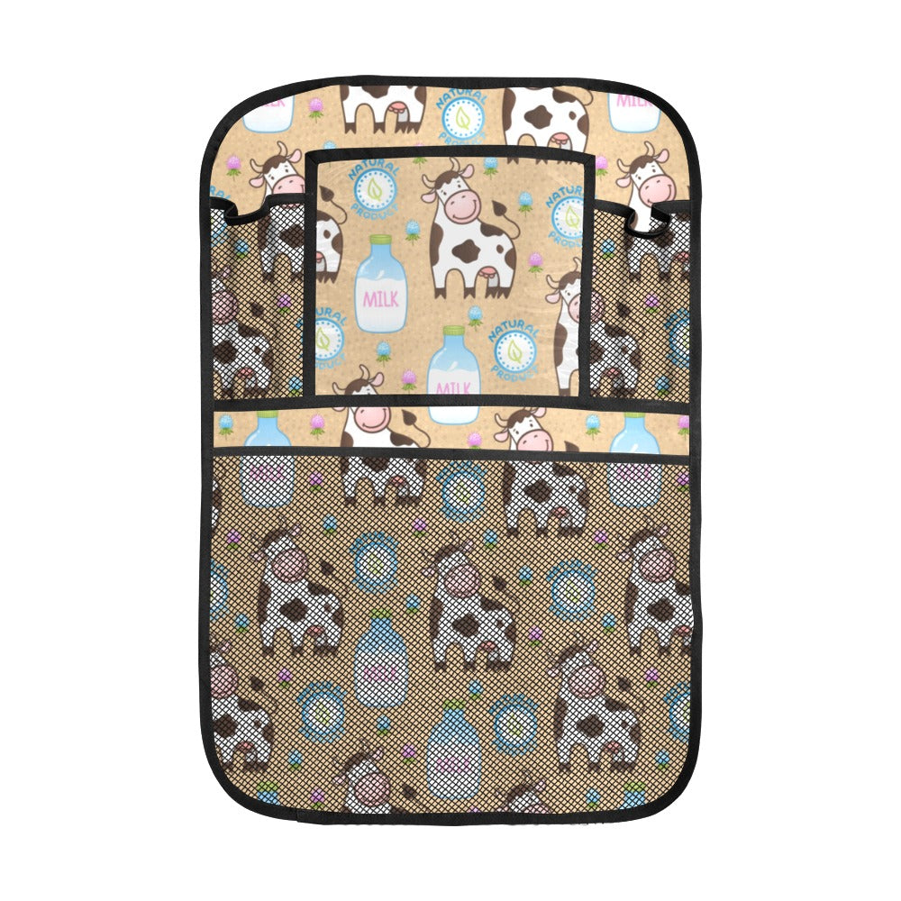 Cow bottle of milk pattern Car Seat Back Organizer