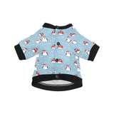 Cute penguin christmas snow pattern All Over Print Pet Dog Round Neck Fuzzy Shirt