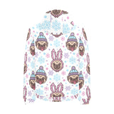 Cute pug hat rabbit costume pattern Men's Padded Hooded Jacket