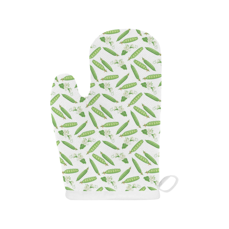 Green Peas Pattern Print Design 04 Heat Resistant Oven Mitts
