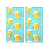 Beer pattern green background Gauze Curtain