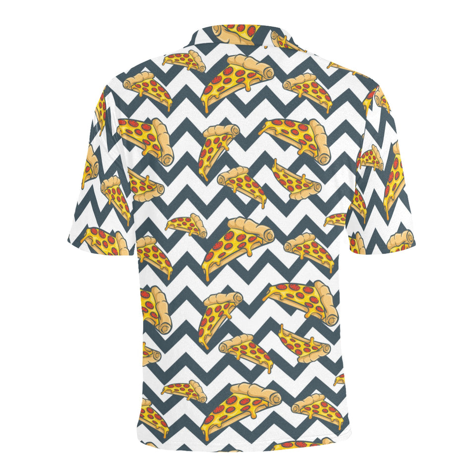 Pizza design pattern Men's All Over Print Polo Shirt