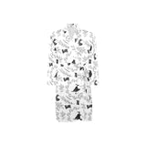 Crows floral wreath rabbit pattern Men's Long Sleeve Belted Night Robe