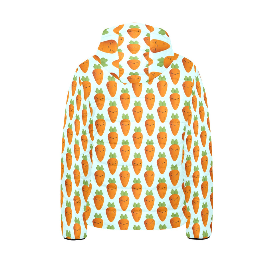 Carrot Pattern Print Design 03 Kids' Boys' Girls' Padded Hooded Jacket