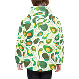 Avocado design pattern Kids' Boys' Girls' Padded Hooded Jacket
