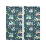 Cactus glass terrarium pattern Gauze Curtain