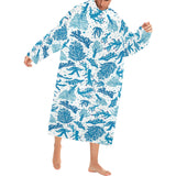 Coral Reef Pattern Print Design 01 Blanket Robe with Sleeves