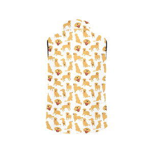 Golden Retriever Pattern Print Design 05 Women's Padded Vest