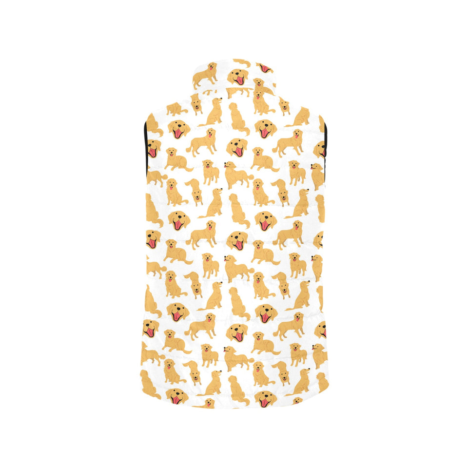 Golden Retriever Pattern Print Design 05 Women's Padded Vest