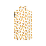 Golden Retriever Pattern Print Design 05 Women's Padded Vest