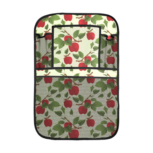 Red apples leaves pattern Car Seat Back Organizer