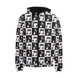 Music Notes Pattern Print Design 01 Men's Padded Hooded Jacket