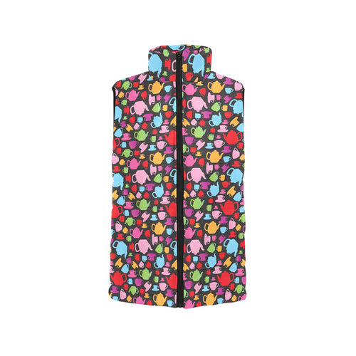 Tea pots Pattern Print Design 01 Men's Padded Vest